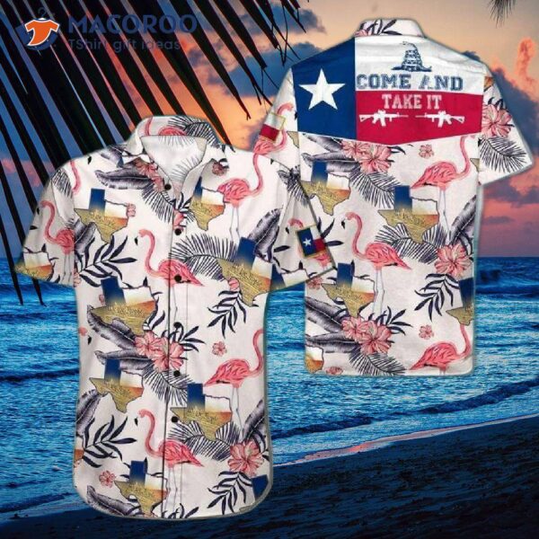 Texas Flamingo “come And Take It” Hawaiian Shirts