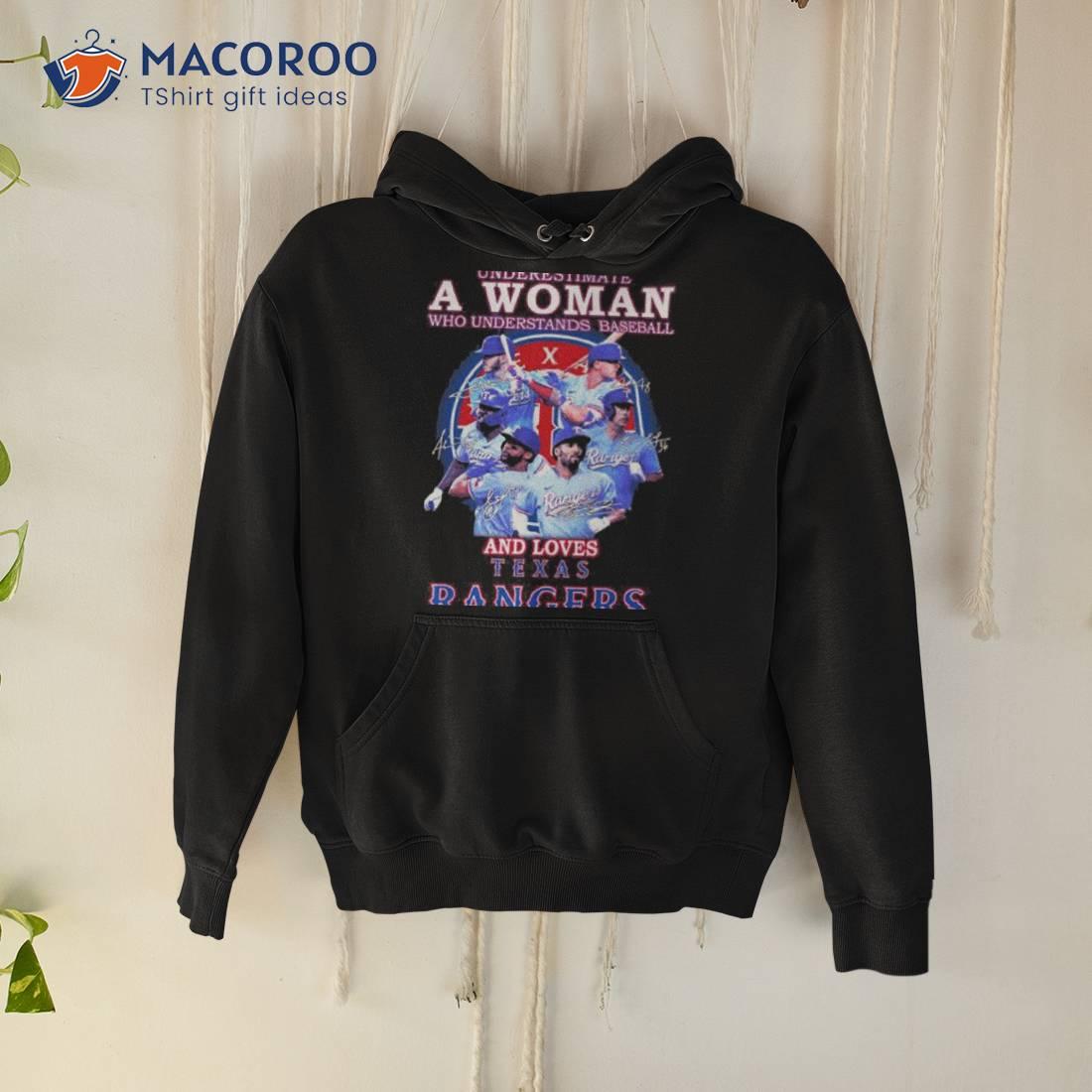 Texas Rangers Never Underestimate A Woman Who Understands Baseball And Loves Rangers 2023 Signatures Shirt Texas Rangers Never Underestimate A Woman Who Understands Baseball And Loves Rangers 2023 Signatures Shirt