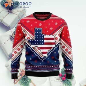 Texas Us Flag Ugly Christmas Sweater