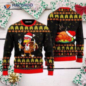 Thanksgiving Turkey, Autumn, And Ugly Christmas Sweater Pattern Sweater.