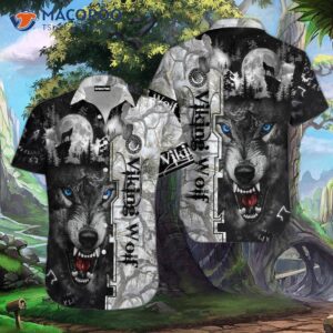 The Legend Of Viking Wolf Black And White Hawaiian Shirts