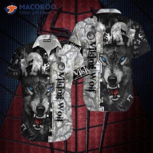 The Legend Of Viking Wolf Black And White Hawaiian Shirts