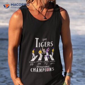 the lsu tigers abbey road 2023 national champions signatures shirt tank top