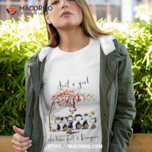 The Peanuts Just A Girl Who Loves Fall Texas Rangers Shirt