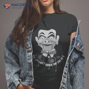 the puppet made me do it ventriloquist dummy funny halloween shirt tshirt 2