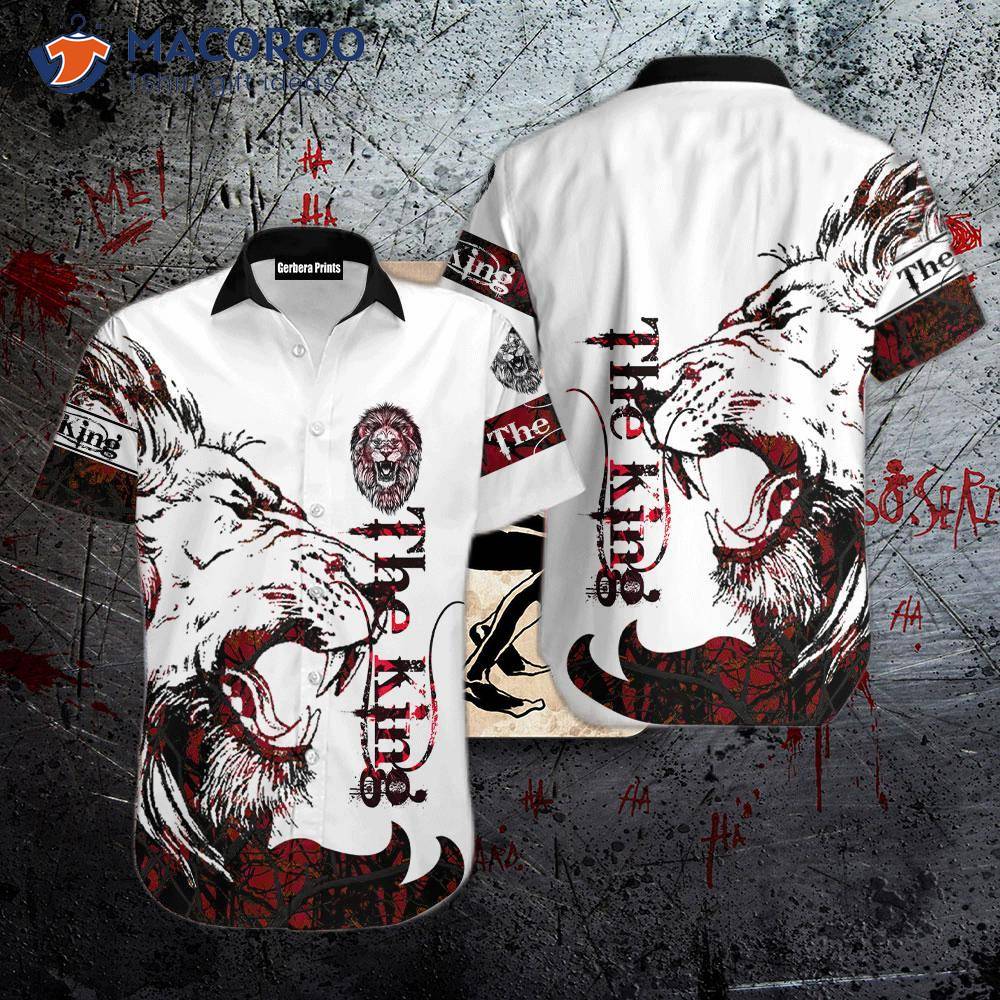 The Red Alpha King Lion Hawaiian Shirts The Red Alpha King Lion Hawaiian Shirts