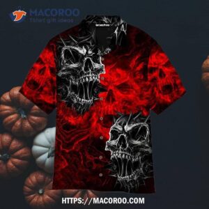 The Red Skull Halloween Hawaiian Shirts, Halloween Gifts For Students