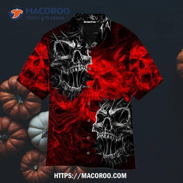 The Red Skull Halloween Hawaiian Shirts, Halloween Gifts For Students