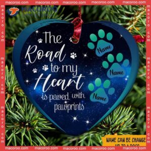 “the Road To My Heart Is Paved With Pawprints” Custom Name Christmas Ceramic Ornament