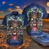 The Tiki Head Hawaiian Navy Has An Awesome Design On Its Shirts.