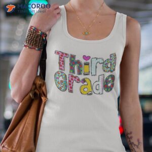 third grade happy first day back to school student teacher shirt tank top 4