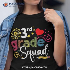 third grade squad back to school 3rd grader teacher kids shirt tshirt