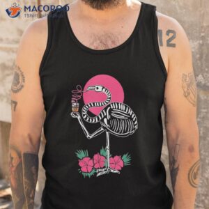 thirsty skeleton flamingo animal tropical bird halloween shirt tank top