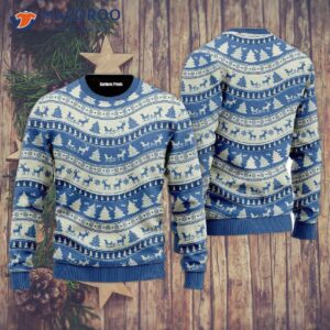 This Is An Ugly Blue Holiday Pattern Christmas Sweater.