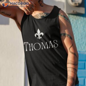 thomas surname french family name heraldic lily flower shirt tank top 1