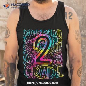 tie dye 2nd grade typography team second grade teacher gift shirt tank top