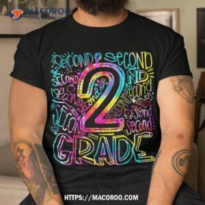 Tie Dye 2nd Grade Typography Team Second Grade Teacher Gift Shirt