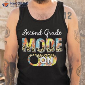 tie dye back to school second grade mode on leopard shirt tank top