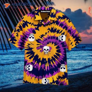tie dye hawaiian shirts with skull patterns 0