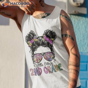 tie dye little miss 2nd grade messy bun back to school girl shirt tank top 1