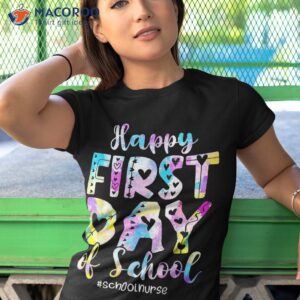 tie dye school nurse happy first day back to shirt tshirt 1