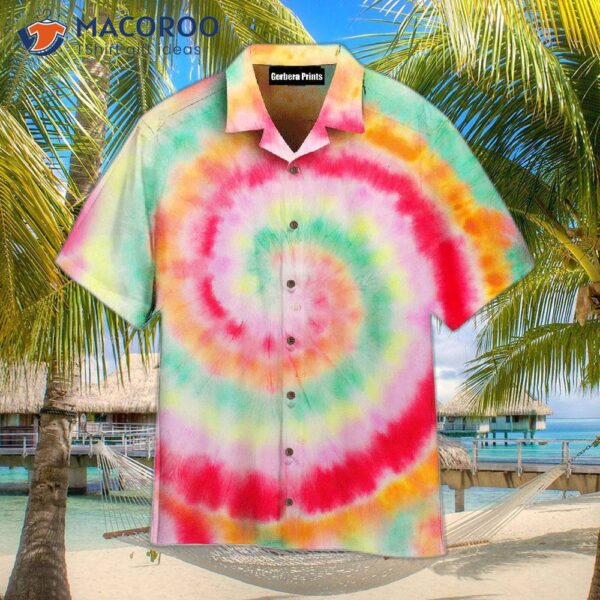 Tie-dyed Hippie-style Colorful Hawaiian Shirts