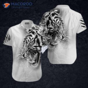 tiger black and white hawaiian shirts 0