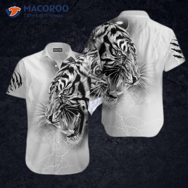 Tiger Black And White Hawaiian Shirts