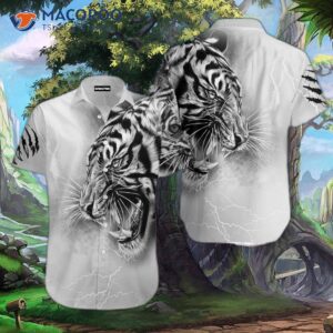 tiger black and white hawaiian shirts 1