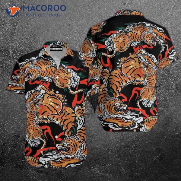 Tiger-print Japanese, Orange, Beach, And Hawaiian Shirts