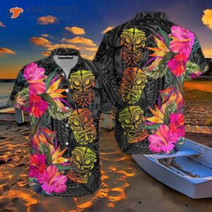 tiki colorful awesome pink hawaiian shirt 1