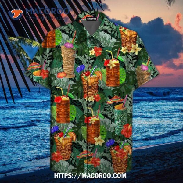 Tiki Drink Cocktail Hawaiian Shirt