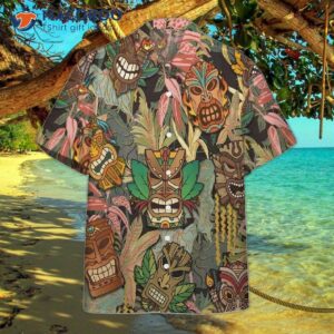 Tiki Head Awesome Brown Hawaiian Shirts