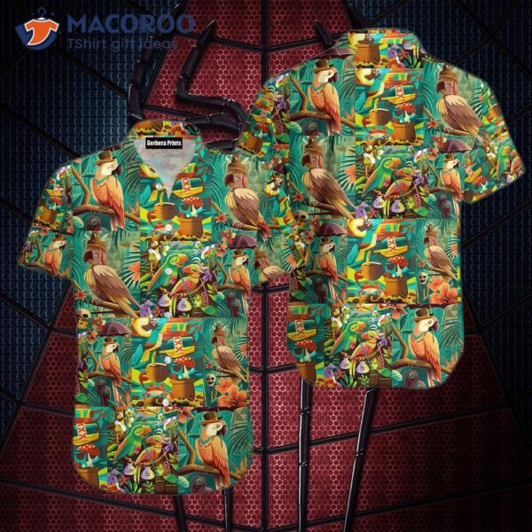 Tiki Parrot Art Hawaiian Shirts