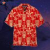 Tiki Tapa Pattern Red Hawaiian Shirts