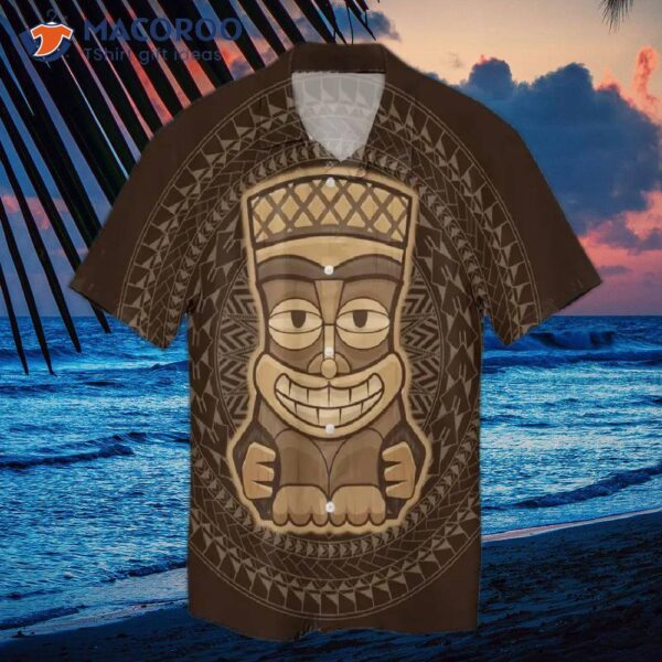 Tiki Tropical Brown Hawaiian Shirts