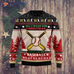 Time For A Baseball Ugly Christmas Sweater