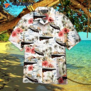 Titanic White And Pink Hawaiian Flowers Shirts