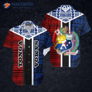 Tokouso Tonga Samoa Red And Blue Hawaiian Shirts