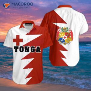 Tonga Flag And Red Hawaiian Shirts