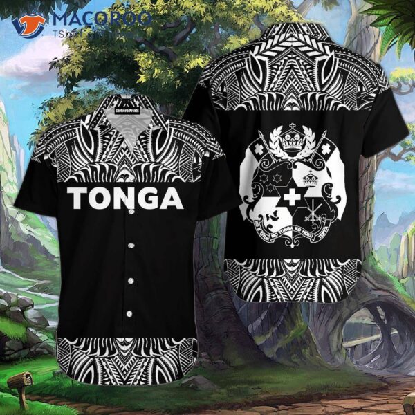 Tonga Hawaiian Shirt Black And White Shirts