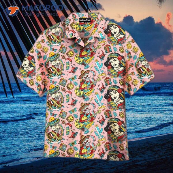 Traditional Mexican Day Of The Dead All-over Pattern Hawaiian Shirts