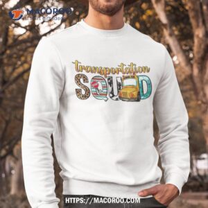 transportation squad back to school bus leopard teacher shirt sweatshirt