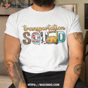 Transportation Squad Back To School Bus Leopard Teacher Shirt