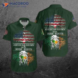 Tree American-grown With Irish Roots, Saint Patrick’s Day Green Hawaiian Shirts