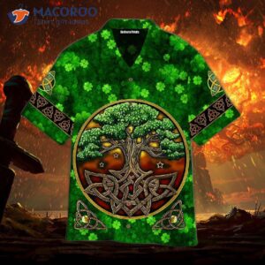 Tree Of Life Irish Saint Patrick’s Day Clover Pattern Green Hawaiian Shirts