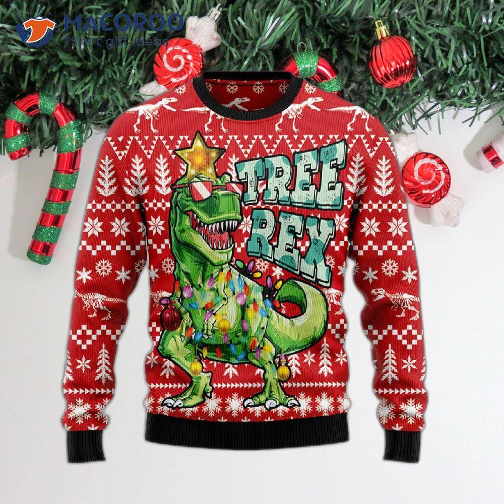 Tree Rex Dinosaur Jurassic Park Ugly Christmas Sweater