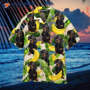 Tropical Banana-patterned Hawaiian Shirts For Dachshunds In The Summer