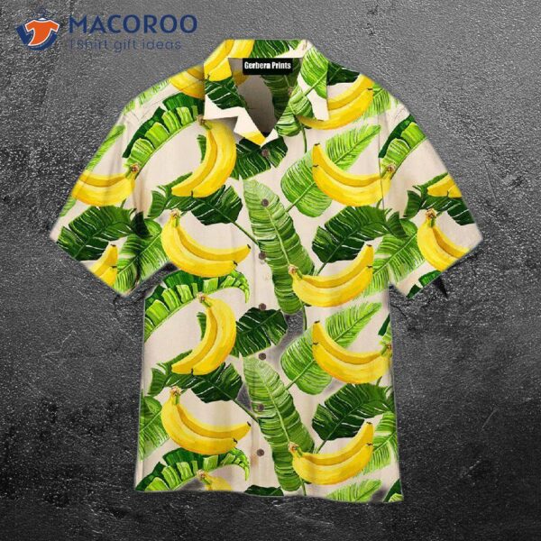 Tropical Banana-printed Hawaiian Shirts For Summer