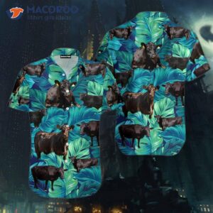 Tropical Black Angus Cattle Lover’s Hawaiian Shirts